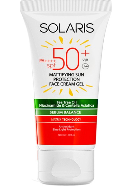 Yağlı Cilt Tipleri İçin Mat Bitişli Jel Güneş Kremi Spf 50+ 50 ml