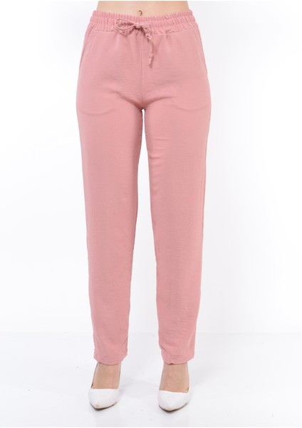 Kadın Beli Lastikli Aerobin Pantolon Toz Pembe fırsatları