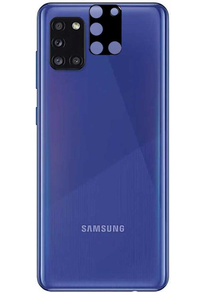 Samsung Galaxy A31 ile Uyumlu 3D Kamera Lens Koruma Z-Panoply Tam Kaplayan Kamera Koruma Siyah