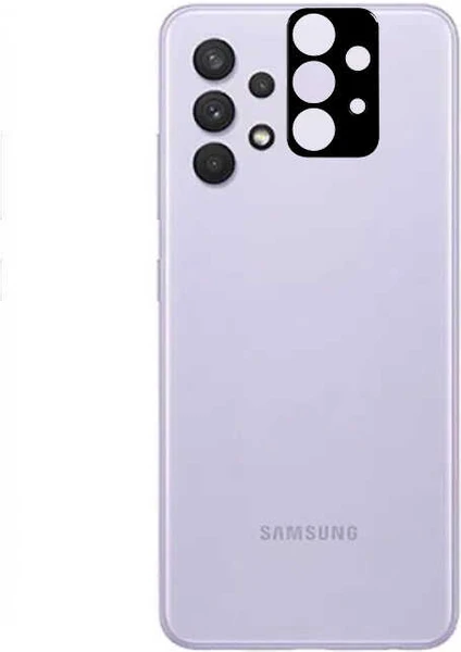 Samsung Galaxy A32 ile Uyumlu 3D Kamera Lens Koruma Z-Panoply Tam Kaplayan Kamera Koruma Siyah