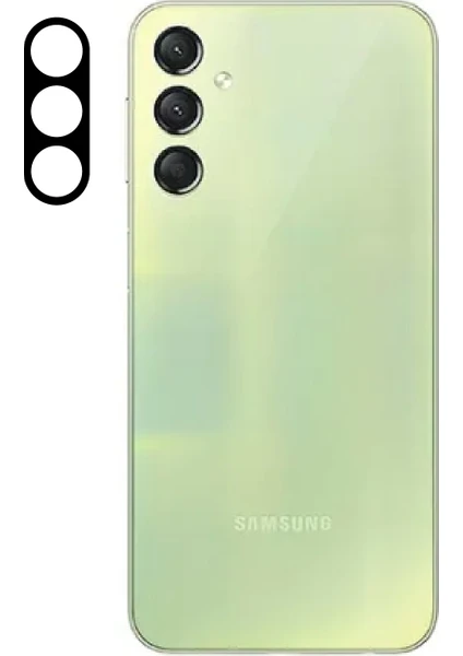 Samsung Galaxy A24 ile Uyumlu 3D Kamera Koruma Z-Panoply Tam Kaplayan Kamera Koruma Siyah