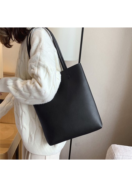 Dikey Kore Tarzı Trendy Büyük Kapasiteli Omuz Çantası (Yurt Dışından)