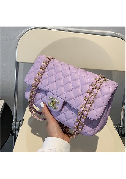 Basit Moda Eşkenar Dörtgen Küçük Tarzı Omuz Askılı Çanta (Yurt Dışından)