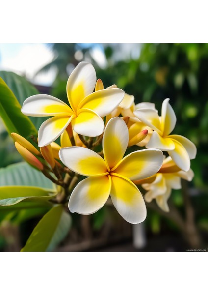 Saksıda Amerikan Fulu (Plumeria Alba) Ağacı Fidanı( boy 1m)