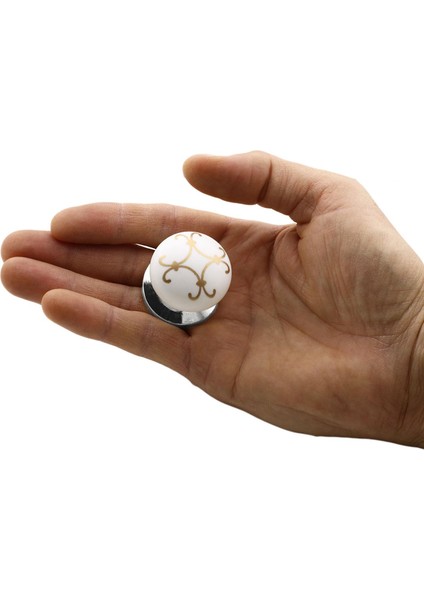 Mobilya Çekmece Dolap Kapak Kulpu Kulbu Beyaz Krom Desenli Polimer Kulp modelleri