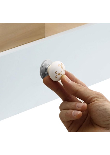 Mobilya Çekmece Dolap Kapak Kulpu Kulbu Beyaz Krom Desenli Polimer Kulp fırsatları