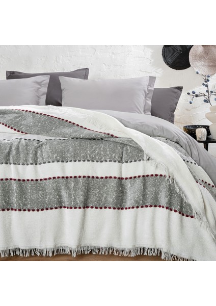 Bedding Darla Tek Kişilik Yatak Örtüsü - Ekru/gri