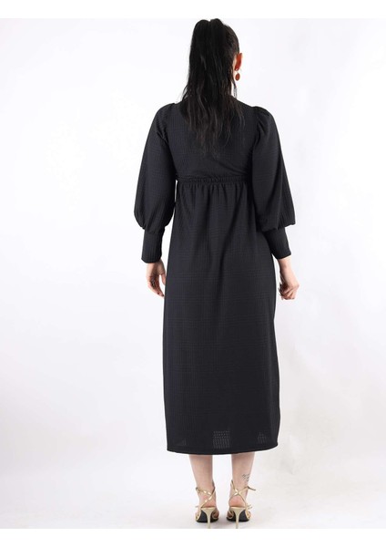 Önden Düğme Detaylı Elbise Siyah fırsatları