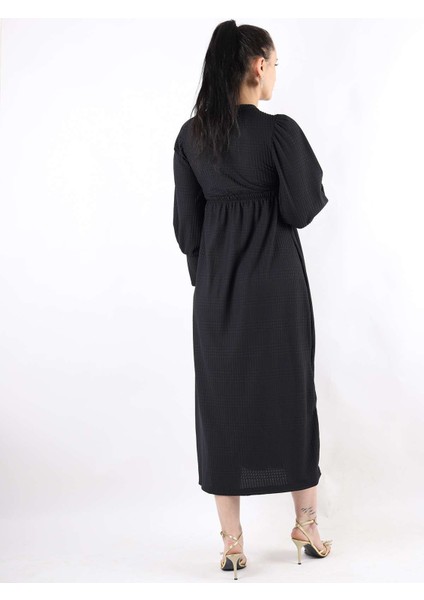 Önden Düğme Detaylı Elbise Siyah indirimleri