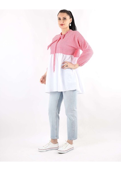 Gofre Desen Bağcıklı Tunik Fuşya fiyatları