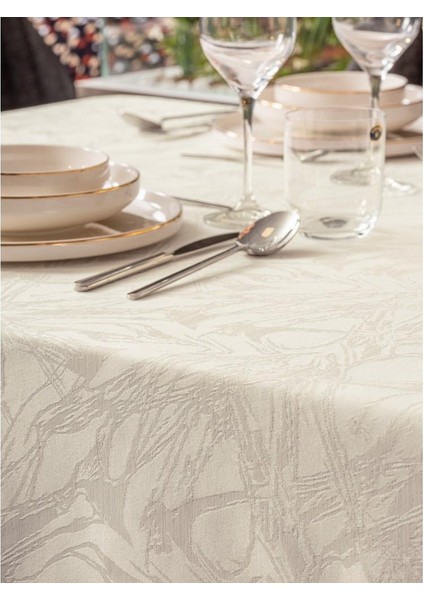 Jakarlı Dertsiz Masa Örtüsü Lavinia Krem 155 x 160 fiyatları