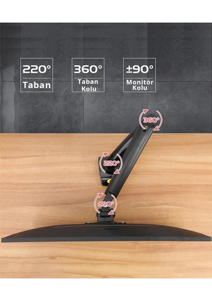 19'' Inç LCD LED Monitör Masa Üstü Full Hareketli Askı Aparatı