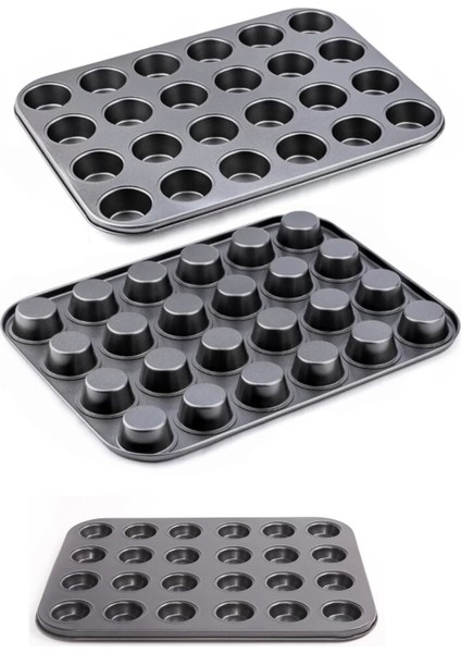 Tilbe Home Muffin Kalıbı 24'Lü Mini Cupcake Fırın Kapsülü Kek Browni Kekstra Kurabiye Kalıbı Muffin Baking Pan