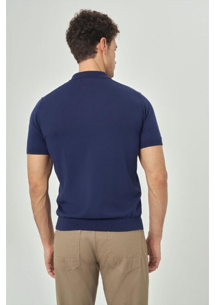 Basic Polo Yaka Lacivert Triko Erkek T-Shirt TR23Y23106_39 fiyatları