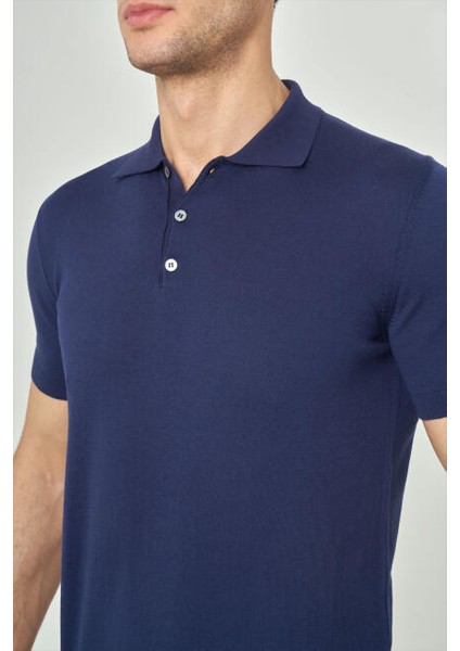 Basic Polo Yaka Lacivert Triko Erkek T-Shirt TR23Y23106_39 modelleri
