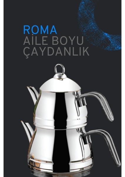 Roma Aile Boyu Çaydanlık Takımı Sade 1 lt + 2 lt