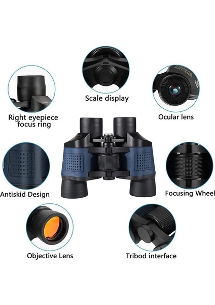 1 Adet Kuş Gözlemciliği İçin Dürbün Profesyonel Su Geçirmez Yüksek Güçlü Dürbün Siyah Mavi 60×60 (Yurt Dışından) fiyatları