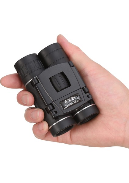 1 Adet Mini Kompakt Cep Dürbünleri Hafif Katlanabilir Kolay Odaklı Küçük Dürbünler Siyah 8x21 (Yurt Dışından)