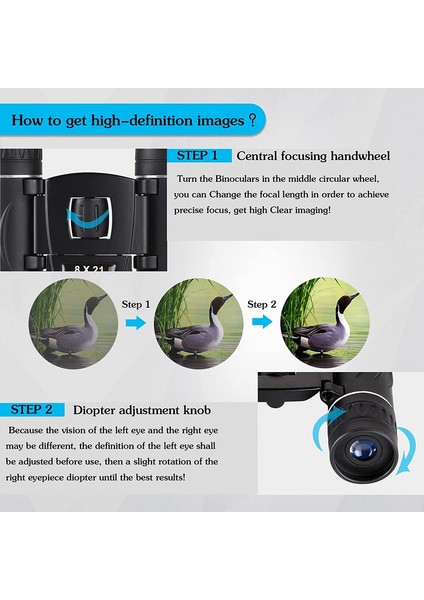 1 Adet Mini Kompakt Cep Dürbünleri Hafif Katlanabilir Kolay Odaklı Küçük Dürbünler Siyah 8x21 (Yurt Dışından) modelleri