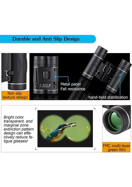1 Adet Mini Kompakt Cep Dürbünleri Hafif Katlanabilir Kolay Odaklı Küçük Dürbünler Siyah 8x21 (Yurt Dışından) indirimleri