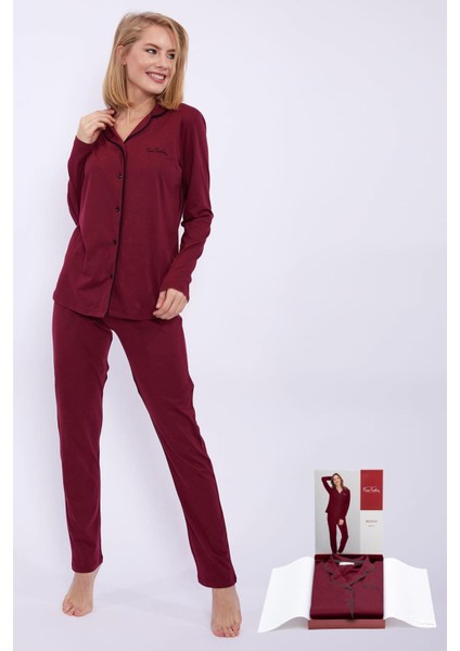 Pierre Cardin kadın Gelin Modal Pamuk Gömlek Pijama Takımı 7717