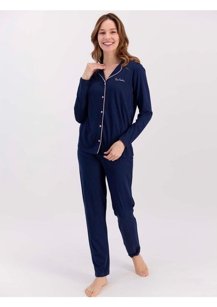 Pierre Cardin kadın Gelin Modal Pamuk Gömlek Pijama Takımı 7717