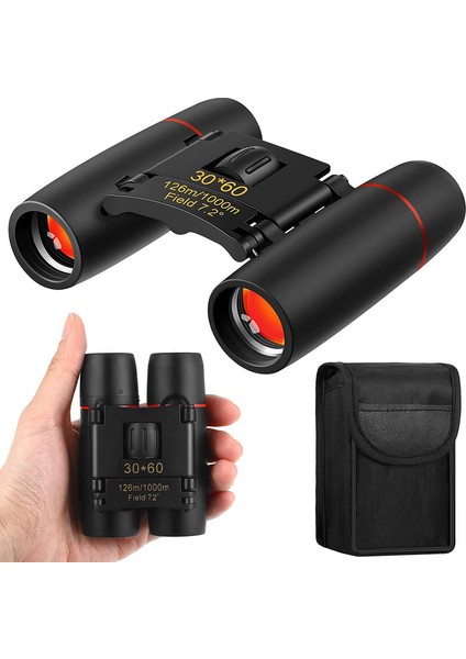 2 Adet Mini Kompakt Dürbün Taşınabilir Cep Katlanabilir Su Geçirmez Sis Geçirmez Kırmızı Film 30 X 60 (Yurt Dışından)
