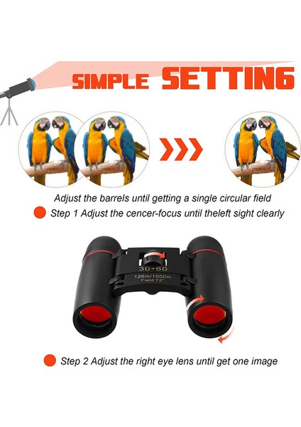 2 Adet Mini Kompakt Dürbün Taşınabilir Cep Katlanabilir Su Geçirmez Sis Geçirmez Kırmızı Film 30 X 60 (Yurt Dışından) fırsatları