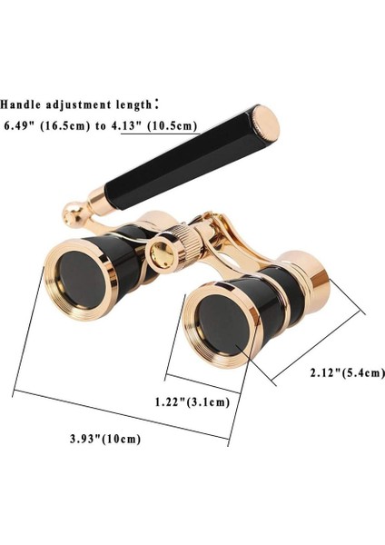 1 Adet Opera Gözlük Dürbünleri Tiyatro Gözlükleri Mini Dürbün Kompakt Saplı Siyah Altın 3x25 Cm (Yurt Dışından) fırsatları