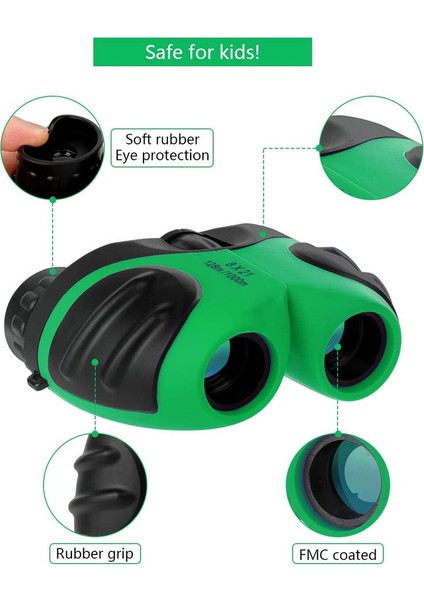 1pc Çocuk Dürbünleri Kompakt Çocuk Dürbünleri Yeşıl 8x21 Cm (Yurt Dışından) fiyatları
