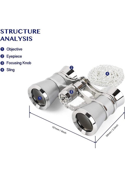 1 Adet Gözlük Dürbünü Mini Dürbün Kompakt Hafif Zincirli Şerit 3x25 Cm (Yurt Dışından) modelleri