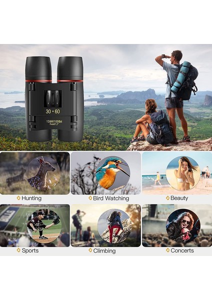 1 Adet Dürbün Küçük Kompakt Hafif Dürbün Su Geçirmez Hafif Küçük Dürbün Siyah 30x60 (Yurt Dışından) fiyatları