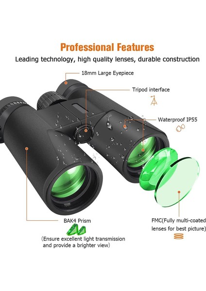 1 Adet Sadece Dürbün Hd Profesyonel Su Geçirmez Sis Geçirmez Astronomi Dürbünü 10x42 (Yurt Dışından) fiyatları