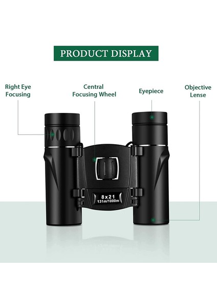 1 Adet Dürbün Mini Cep Dürbünü Ithalat Tam Optik Cam Katlanabilir 8x21 (Yurt Dışından) fiyatları
