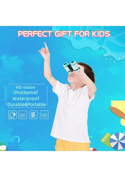 1 Adet Çocuklar İçin Dürbün Yüksek Çözünürlüklü Su Geçirmez Optik Dürbün 4x30 Cm Desenli Mavi-Mavi (Yurt Dışından) indirimleri