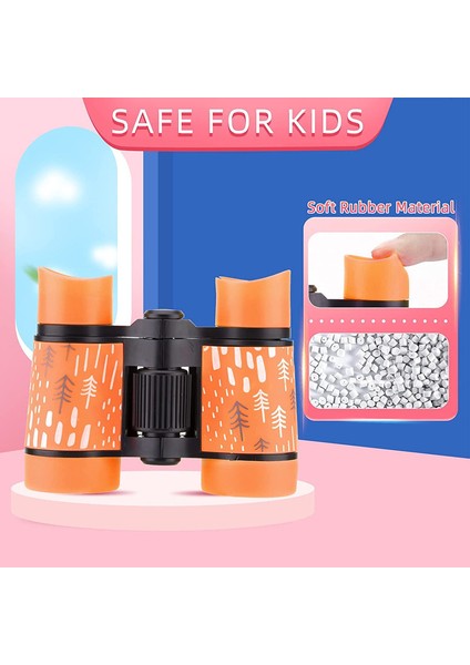 1 Adet Çocuklar İçin Dürbün Yüksek Çözünürlüklü Su Geçirmez Optik Dürbün 4x30 Cm Turuncu Desenli (Yurt Dışından) fiyatları