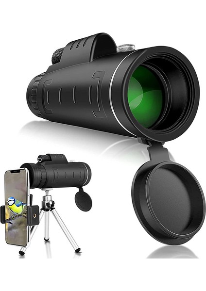 1pc Teleskop Monoküler Gece Görüşü Teleskopik Braketli Ve Üniversal Klipsli Siyah 40x60 (Yurt Dışından)