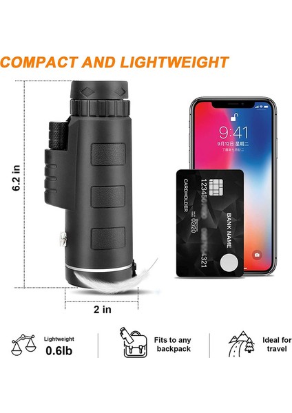 1pc Teleskop Monoküler Gece Görüşü Teleskopik Braketli Ve Üniversal Klipsli Siyah 40x60 (Yurt Dışından) fırsatları