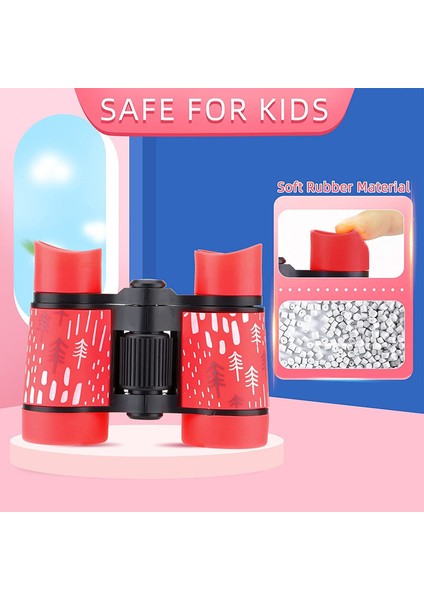 1 Adet Çocuklar İçin Dürbün Yüksek Çözünürlüklü Su Geçirmez Optik Dürbün 4x30 Cm Kırmızı Desenli (Yurt Dışından) fiyatları