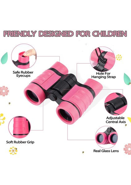 1pc Çocuk Dürbünleri Dürbün Kompakt Darbeye Dayanıklı Dürbün Pembe 4x30 Cm (Yurt Dışından) fiyatları