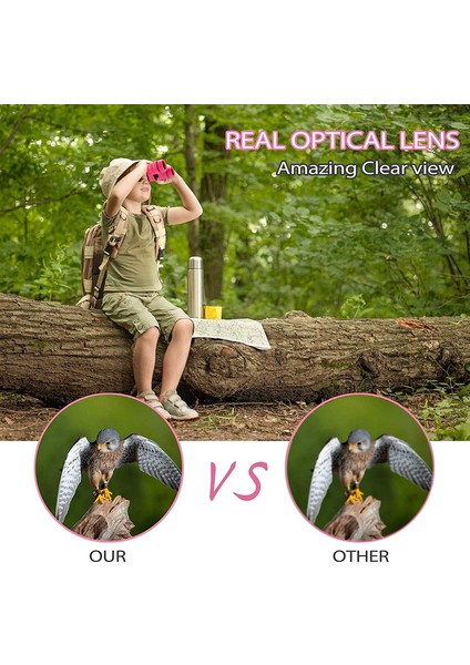 1pc Çocuk Dürbünleri Dürbün Kompakt Darbeye Dayanıklı Dürbün Pembe 4x30 Cm (Yurt Dışından) indirimleri