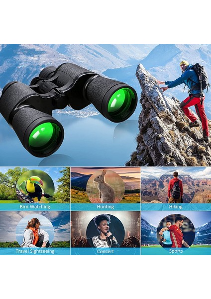 1pc Yüksek Güçlü Dürbün Düşük Işıkta Net Görüş Sağlayan Kompakt Dürbün Su Geçirmez Siyah 20x50 Cm(Yurt Dışından) indirimleri
