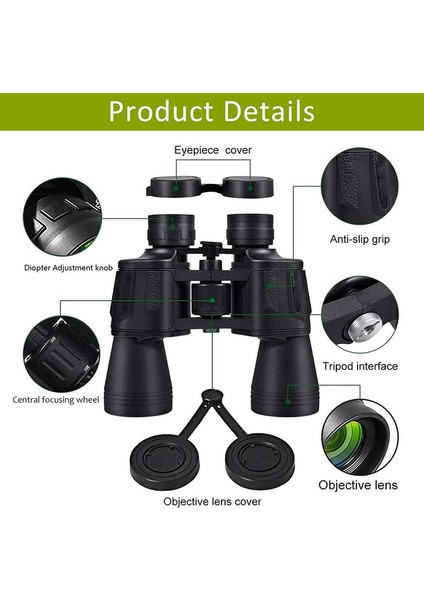 1pc Yüksek Güçlü Dürbün Telefon Klipsli Standart Konfigürasyon Siyah 20x50 (Yurt Dışından) fiyatları