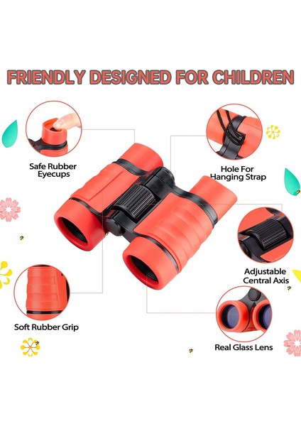1pc Çocuk Dürbünleri Dürbün Kompakt Darbeye Dayanıklı Dürbün Kırmızı 4x30 Cm (Yurt Dışından) fiyatları