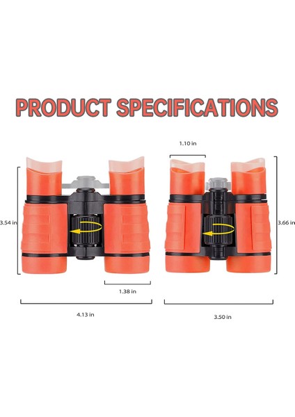 1pc Çocuk Dürbünleri Dürbün Kompakt Darbeye Dayanıklı Dürbün Kırmızı 4x30 Cm (Yurt Dışından) modelleri