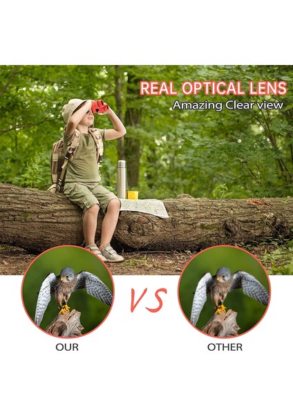 1pc Çocuk Dürbünleri Dürbün Kompakt Darbeye Dayanıklı Dürbün Kırmızı 4x30 Cm (Yurt Dışından) indirimleri