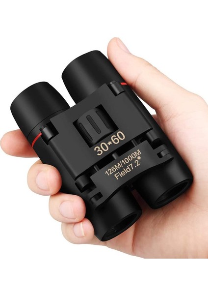1 Adet Çocuklar Ve Yetişkinler İçin Mini Kompakt Dürbün Taşınabilir Cep Katlanabilir Dürbün Siyah 30x60 (Yurt Dışından)