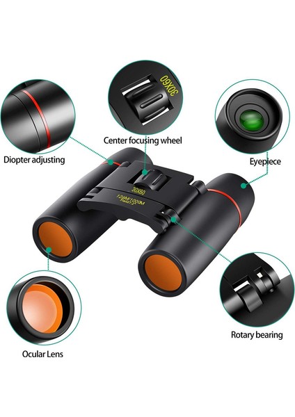 1 Adet Çocuklar Ve Yetişkinler İçin Mini Kompakt Dürbün Taşınabilir Cep Katlanabilir Dürbün Siyah 30x60 (Yurt Dışından) fırsatları