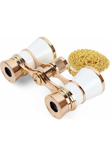 1 Adet Opera Gözlük Dürbünleri Tiyatro Gözlükleri Mini Dürbün Kompakt Zincirli Gümüş Siyah 3x25 Cm (Yurt Dışından)