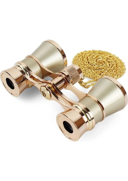 1 Adet Opera Gözlükleri Dürbünleri Tiyatro Gözlükleri Mini Dürbün Kompakt Zincirli Şampanya Altın 3x25 Cm (Yurt Dışından)